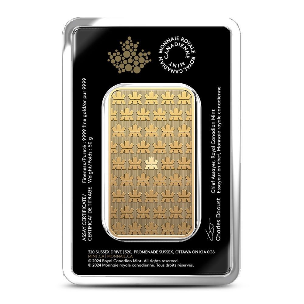 50 Gram (RCM) Royal Canadian Mint Gold Bar (New w/ Assay) - Image 2