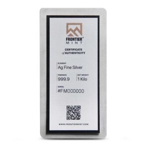 Buy 1 Kilo Frontier Mint Silver Bar (New w/ CoA)