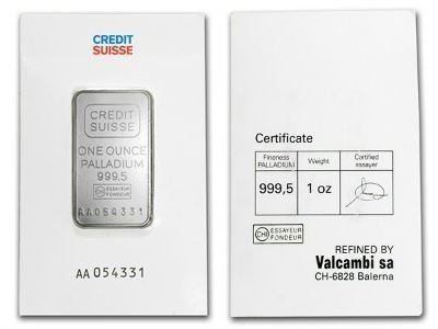 Buy 1 oz Credit Suisse Palladium Bar (New w/ Assay) - Image 4