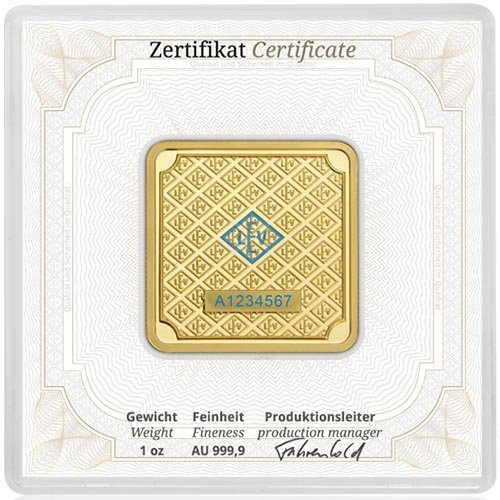 Buy 1 oz Geiger Square Gold Bar (New w/ Assay) - Image 4