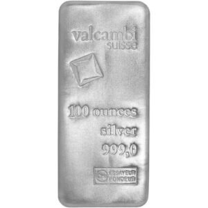 Buy 100 oz Valcambi Cast Silver Bar (New)