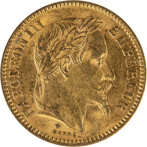 Buy 20 Francs Napoleon III Gold Coin – (Random Year, AU)