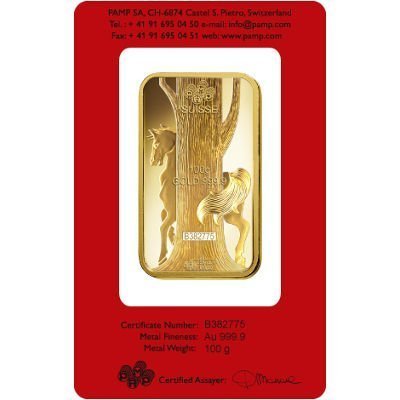 100 Gram PAMP Suisse Lunar Horse Gold Bar (New w/ Assay) - Image 4